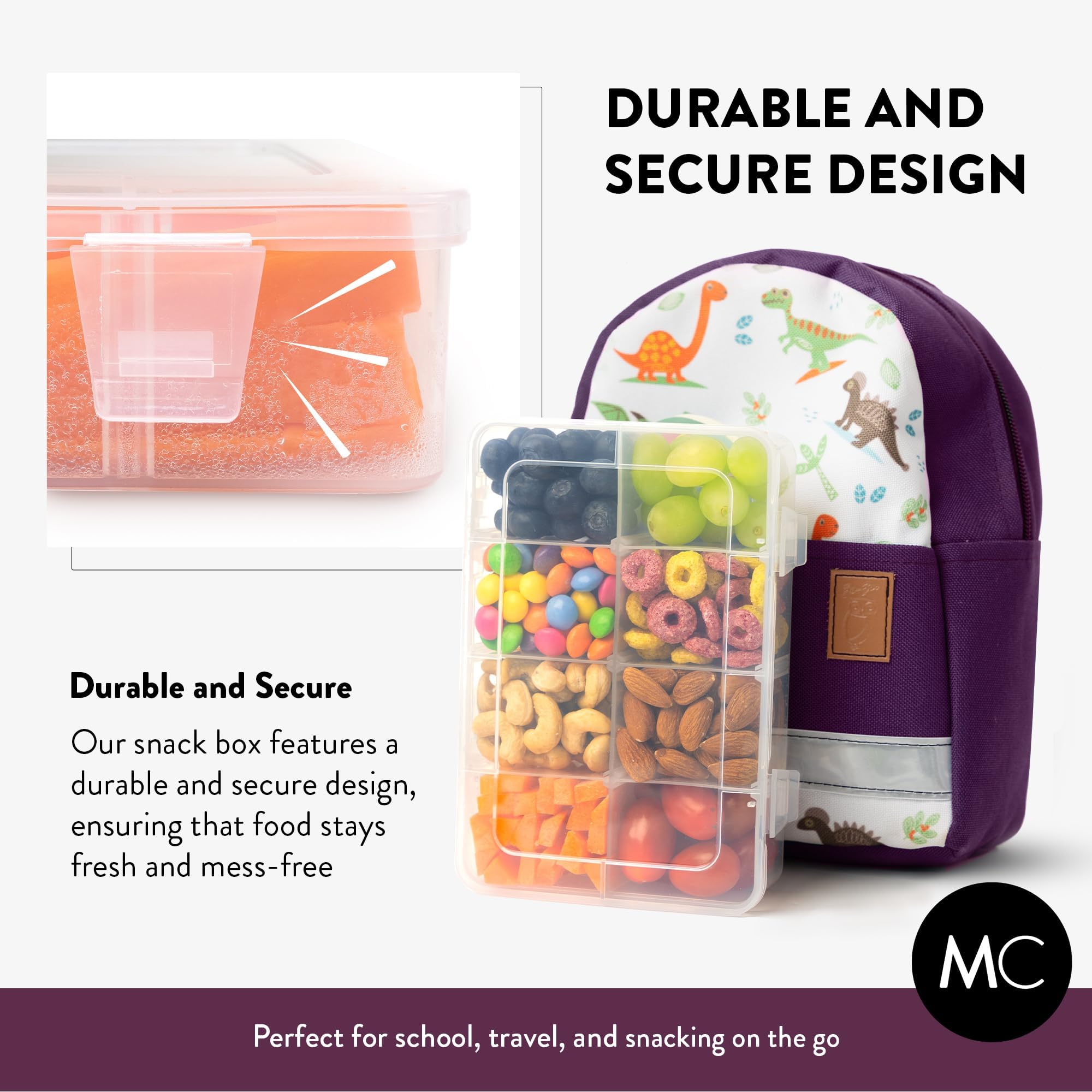 Snack box containers set of 2 ready for storage