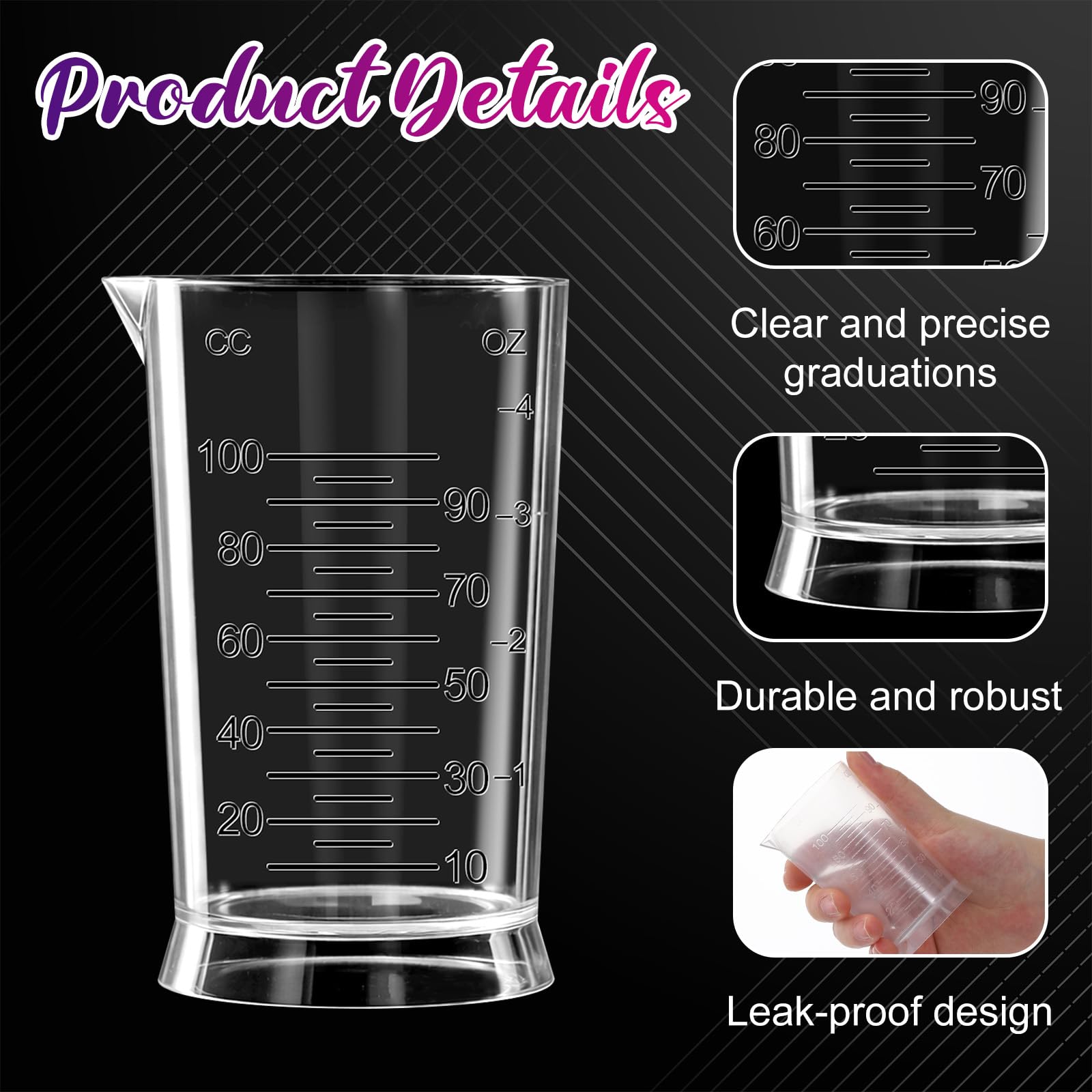 Reusable and easy to clean hair dye measuring cups for daily use