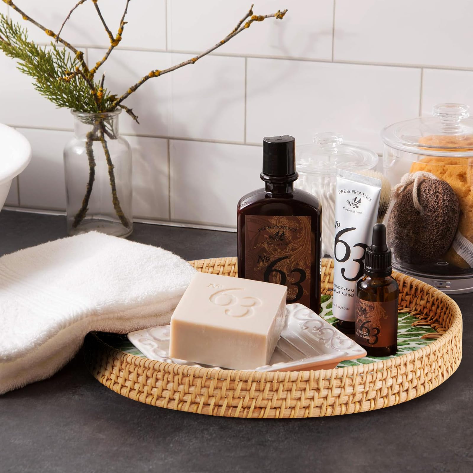 eco-friendly natural rattan material tray