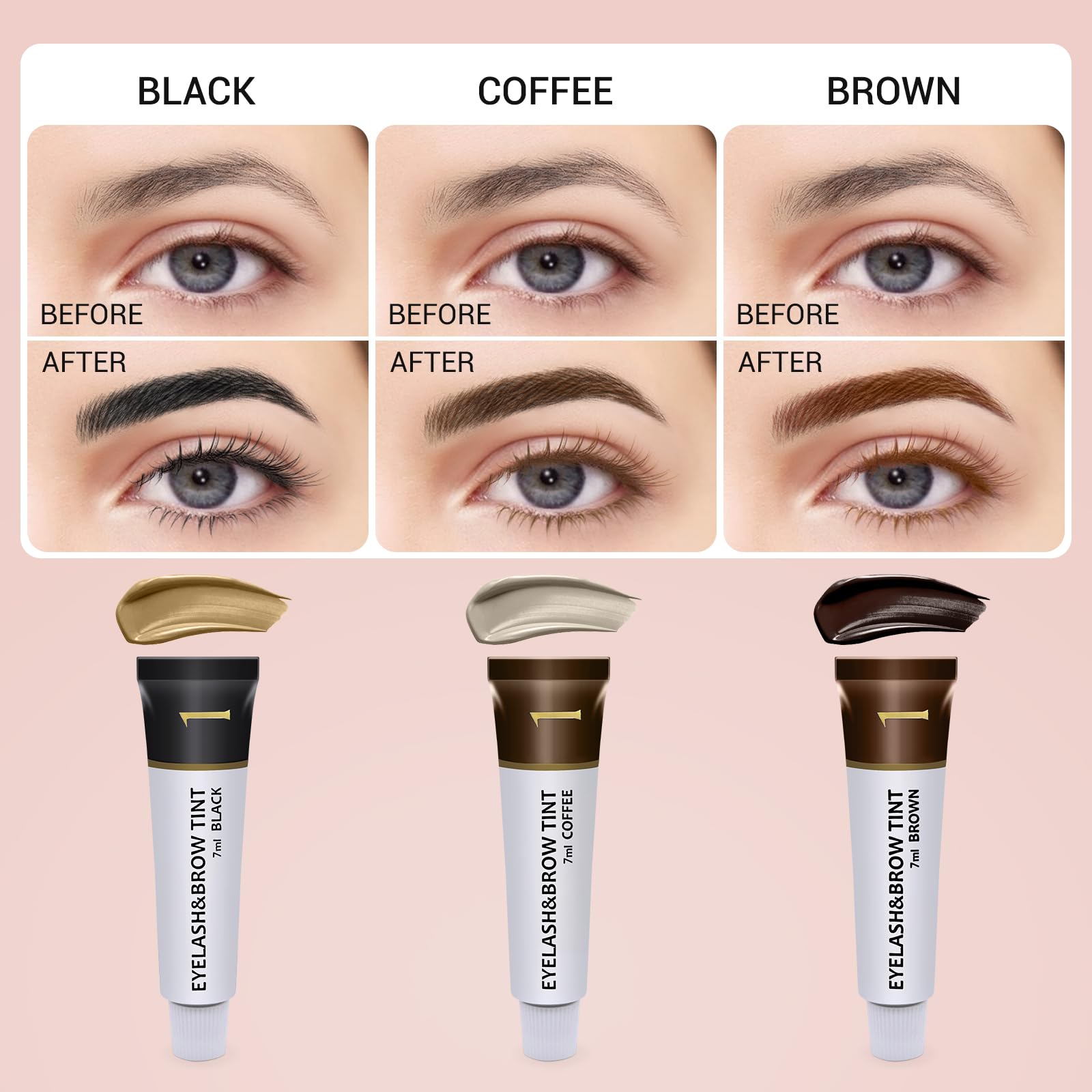 home use eyebrow eyelash color kit brown 7ml