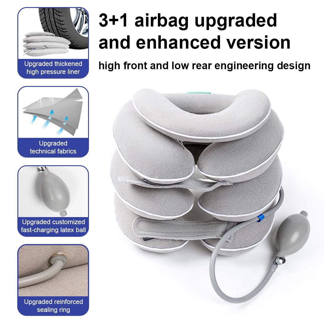 Neck pillow supports cervical spine curvature