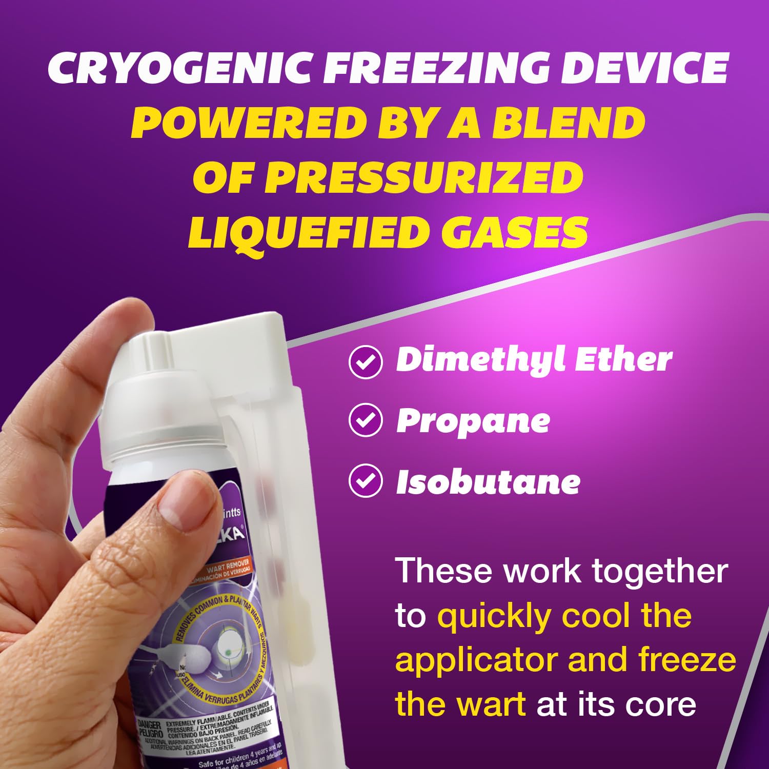 First-use cryotherapy freezing action feature