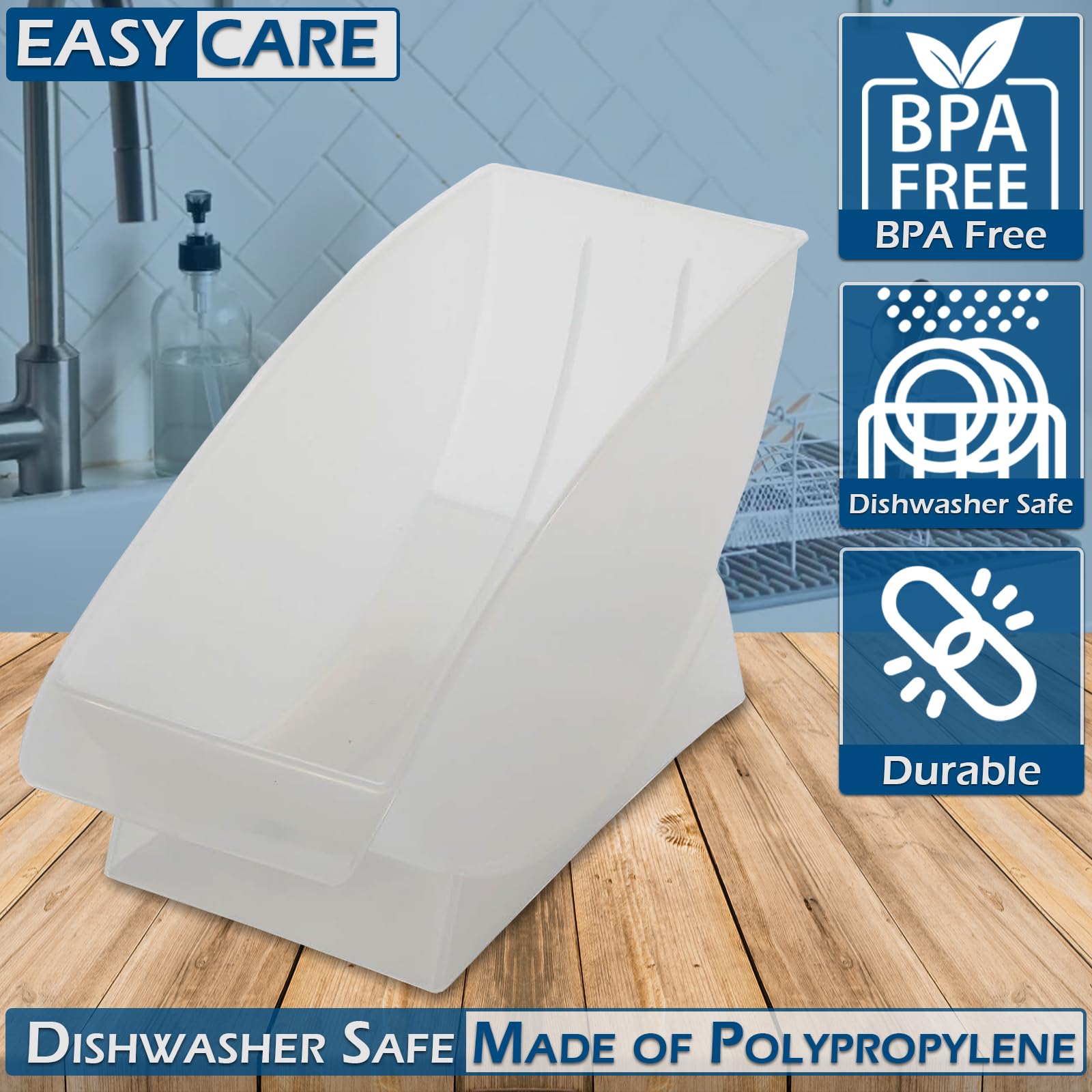 Durable polypropylene Home-X plate organizer for countertop or cabinet