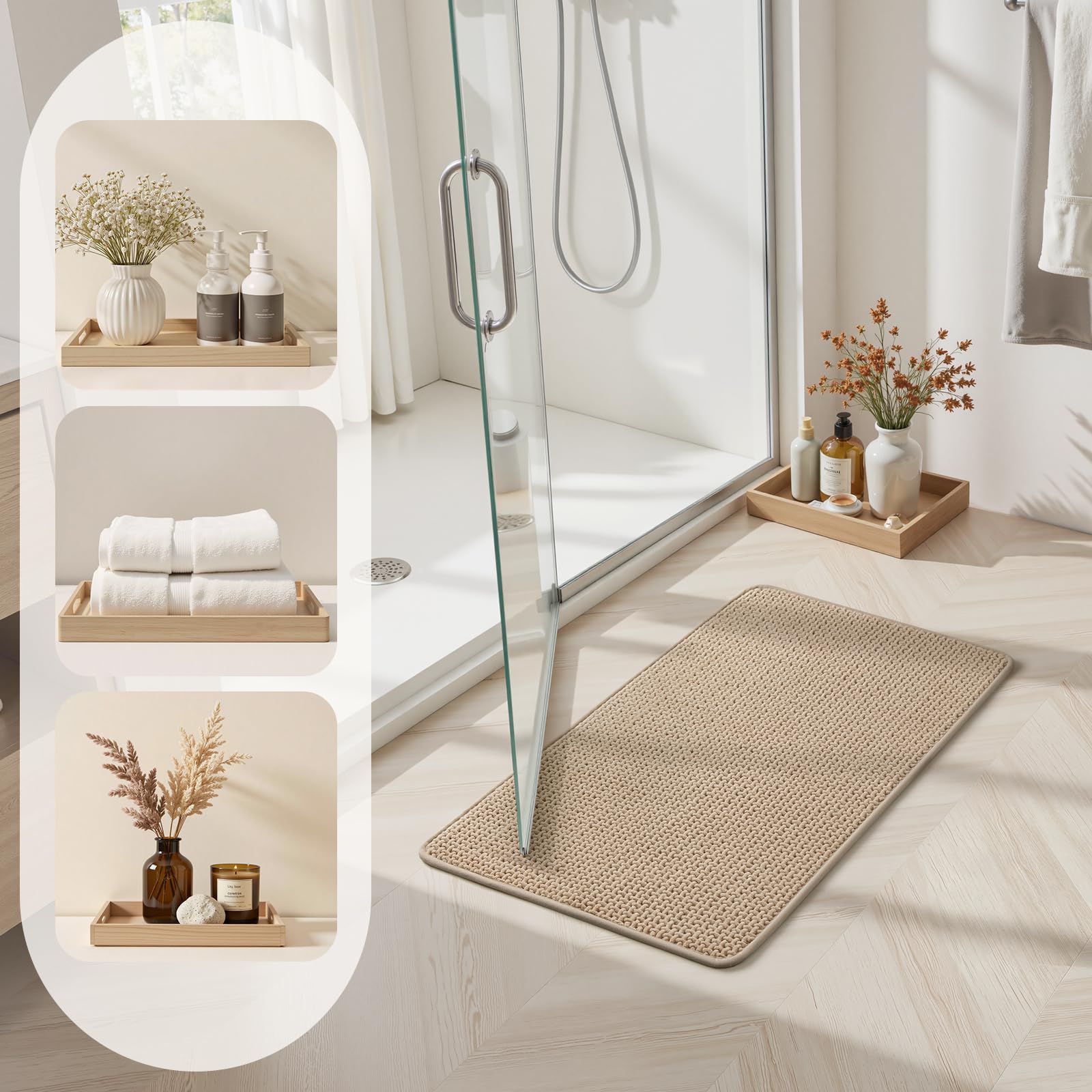 chenille bath mat absorbent 24x17