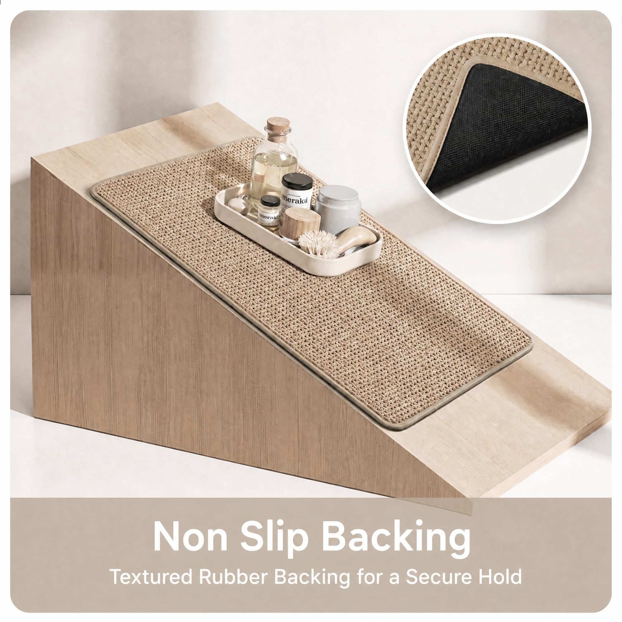non slip backing on bathroom rug 32x20