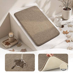 Non slip backing visible on HOMEIDEAS bathroom rug set 24x17