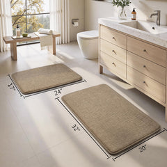 Memory foam bath mat 24x17 inch by HOMEIDEAS in dark beige