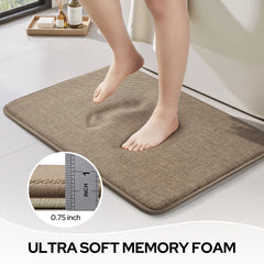 Memory foam bath mat 32x20 inch by HOMEIDEAS in dark beige