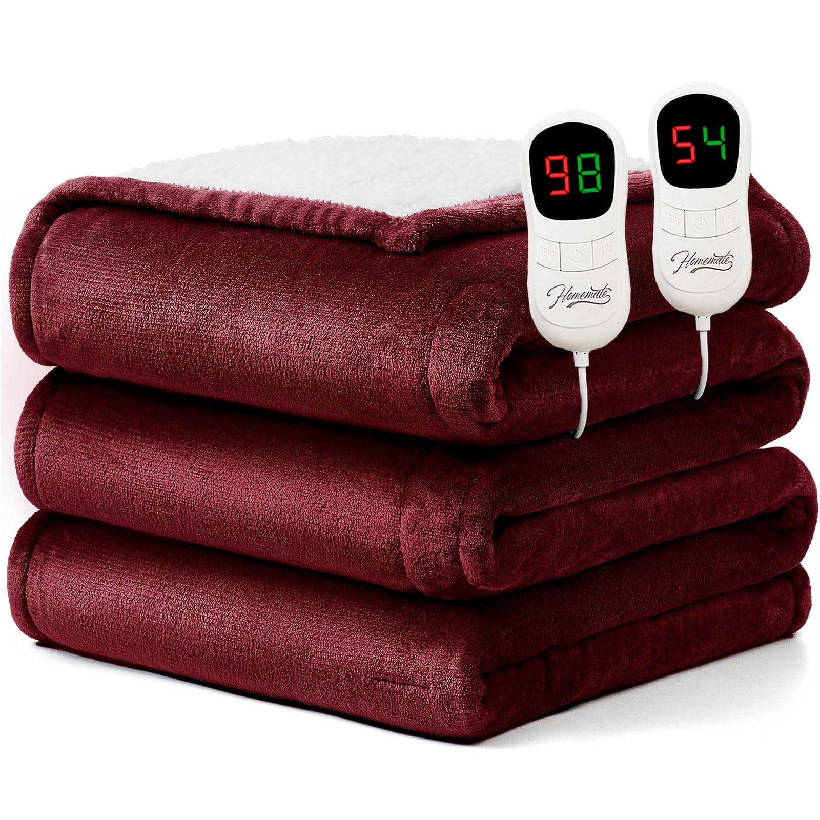 Homemate electric heated blanket queen size 84x90 dual control