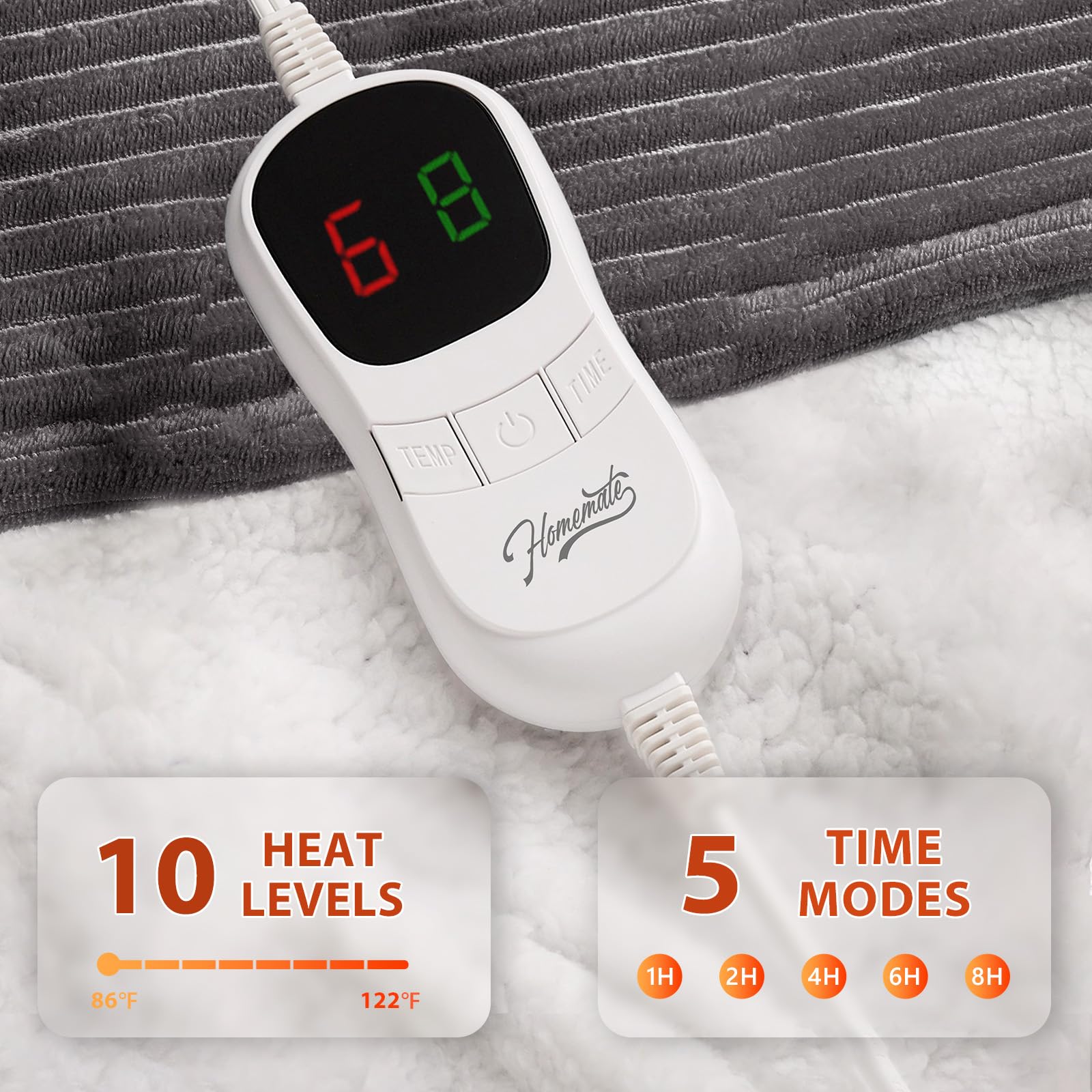 10 heat levels adjustable warmth Homemate blanket