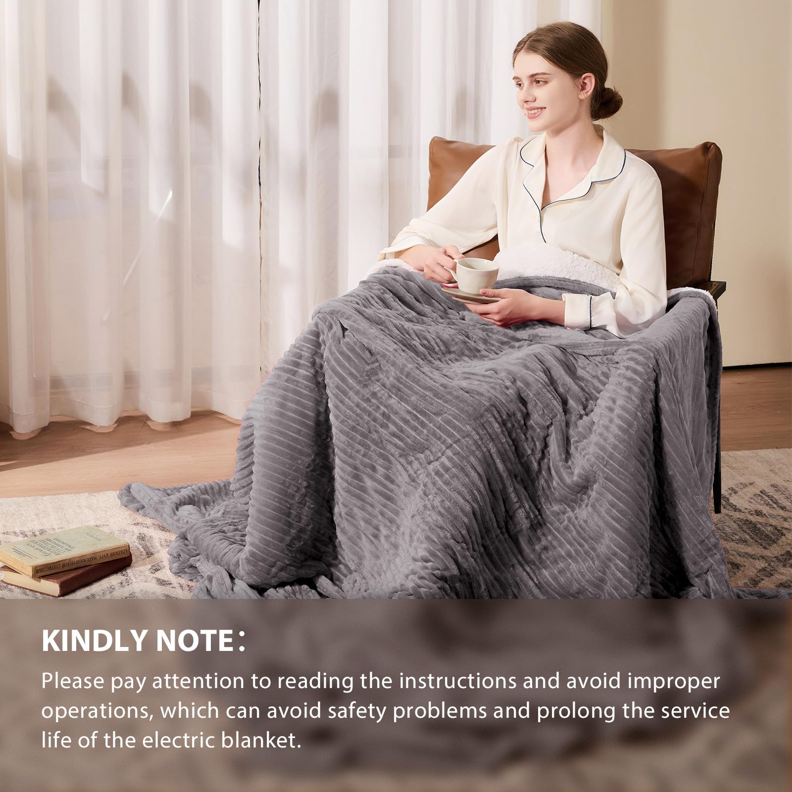Long 9.5 ft power cord Homemate heated blanket