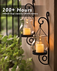 Amber yellow warm light from flickering LED votives
