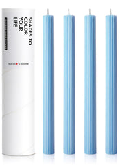 Homeology 10 inch ribbed candle sticks Sky Blue 4-Pack