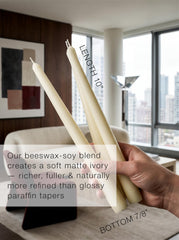 Homeology ivory taper candles unscented 10 inch