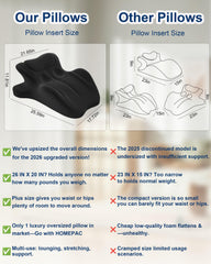 HOMEPAC memory foam wedge pillow 27-degree bed wedge for reading