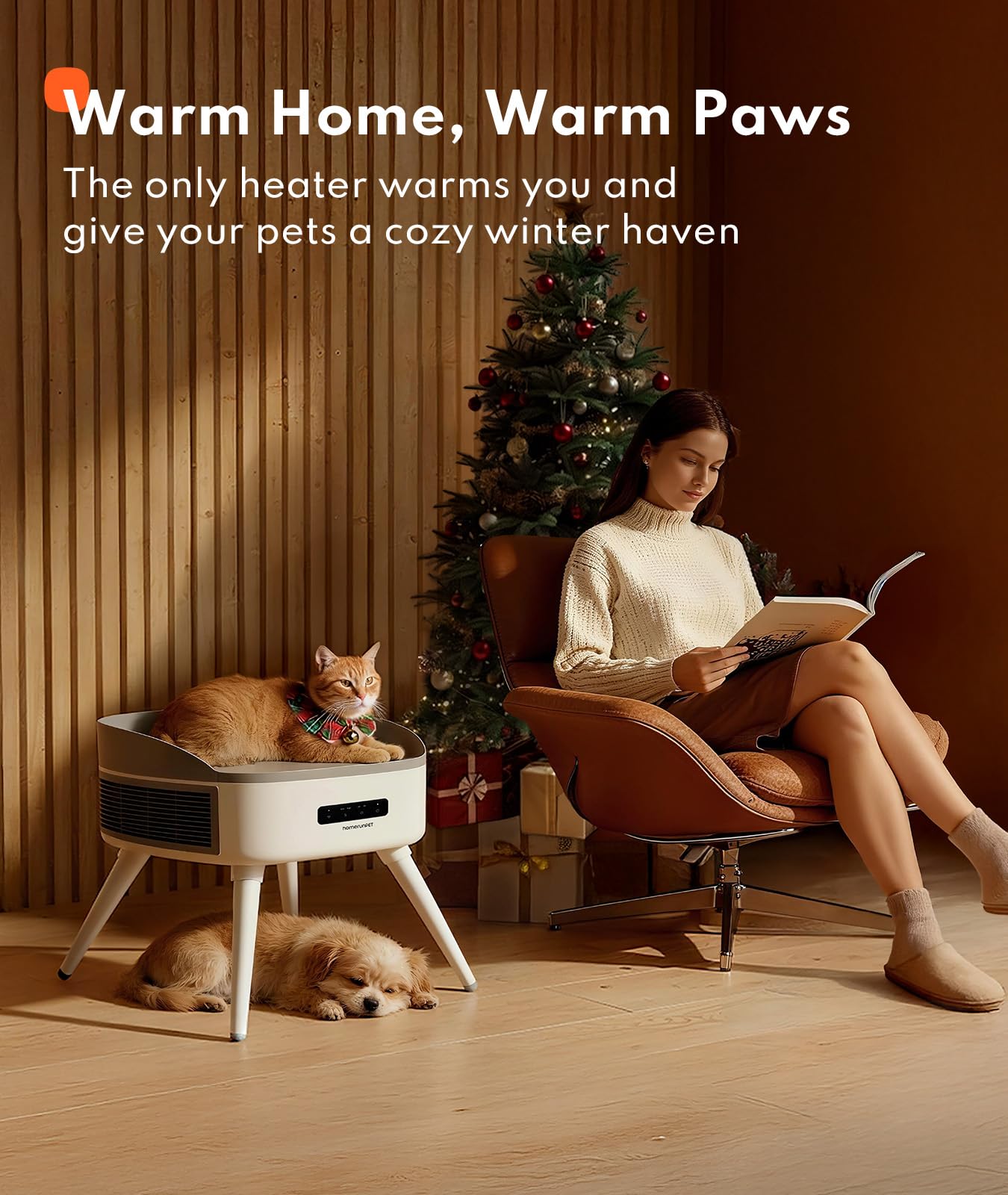 2-in-1 ceramic space heater with pet mode