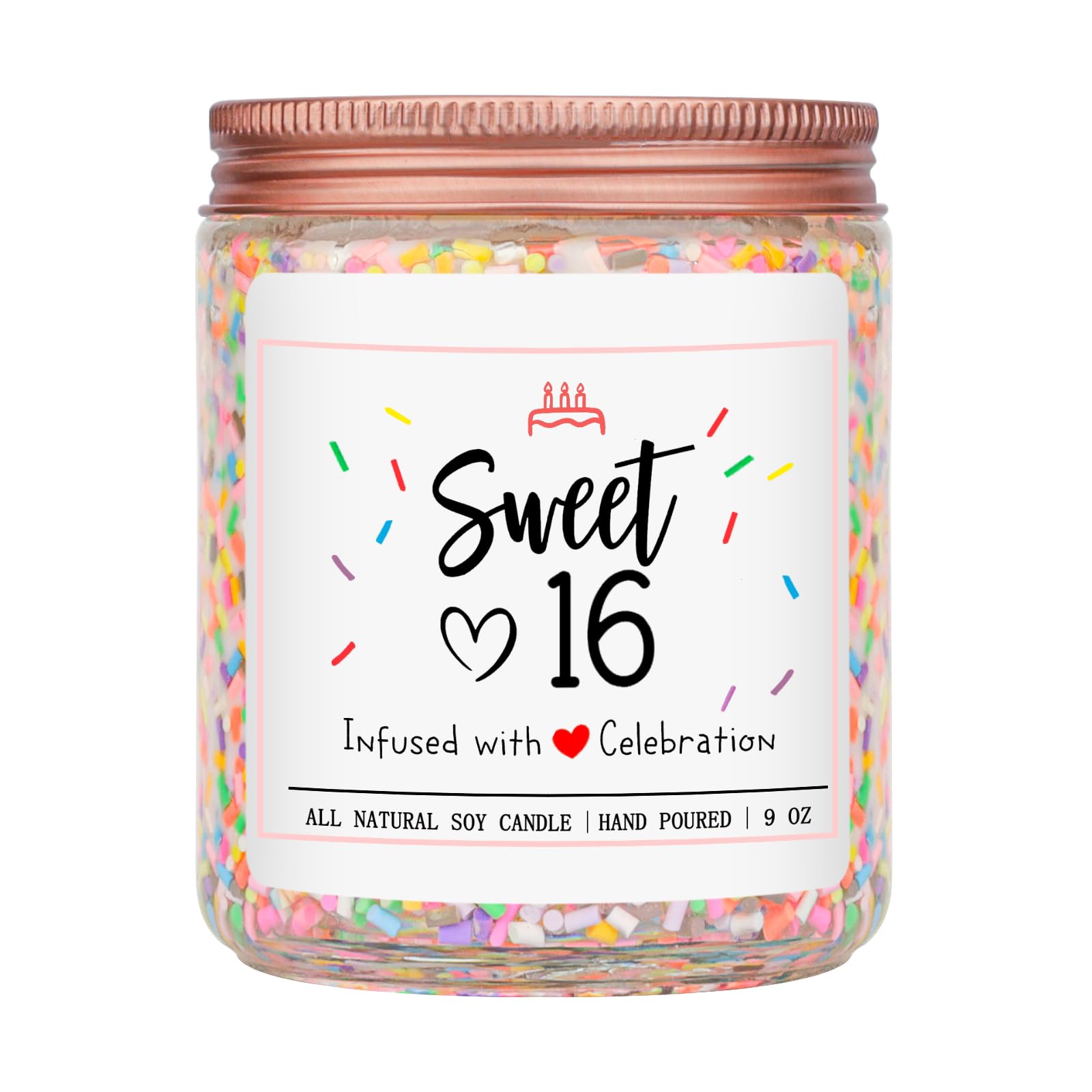 Homsolver 16th Birthday Gifts for Girls vanilla candle 7oz jar