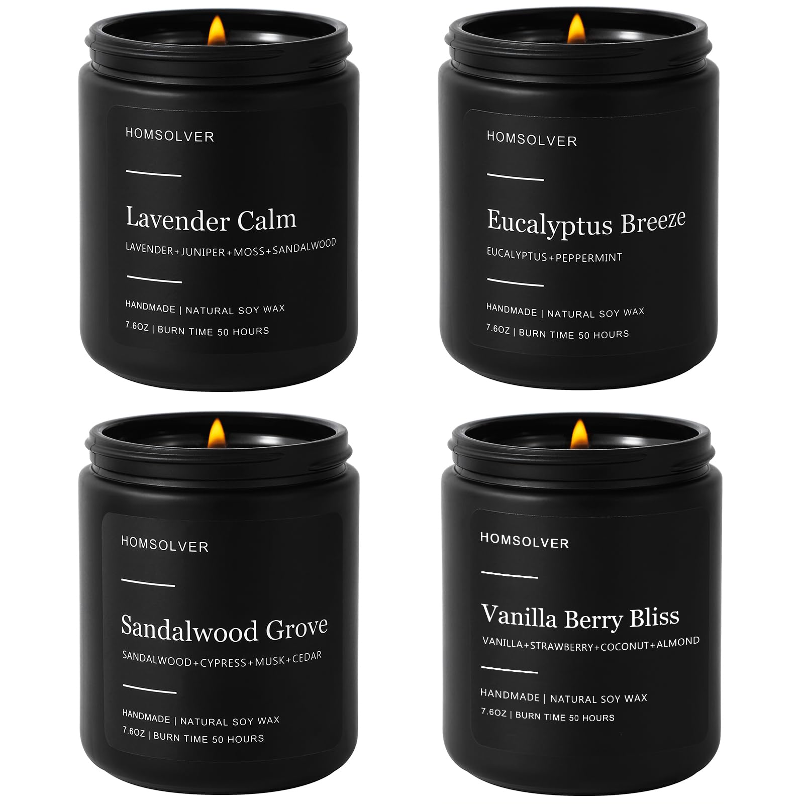 Homsolver 4 pack scented candles for men gift set packaging