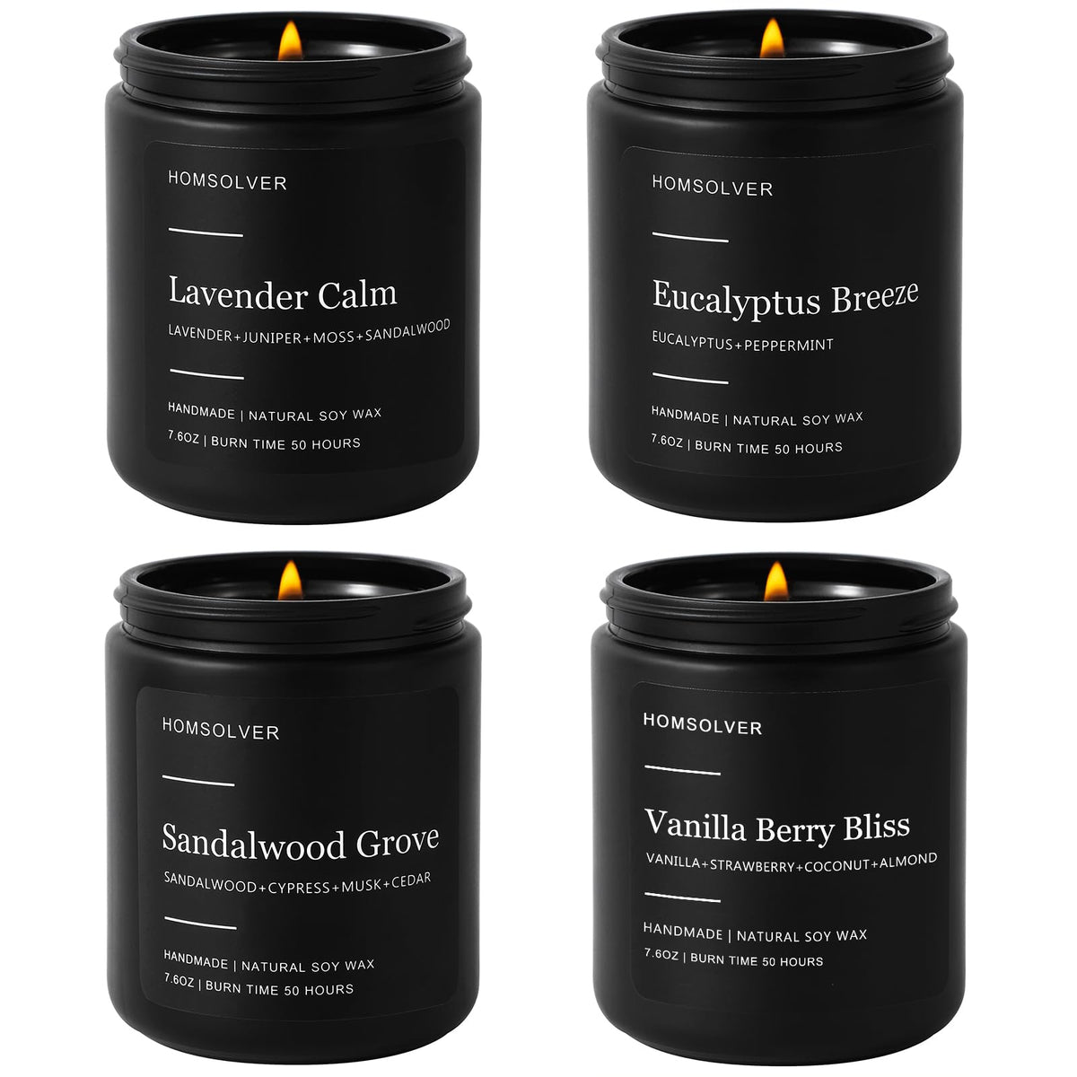 Homsolver 4 pack scented candles for men gift set packaging