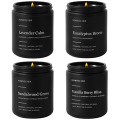 Homsolver 4 pack scented candles for men gift set packaging