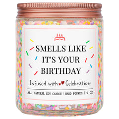 Homsolver creamy vanilla birthday candle 9 oz glass jar