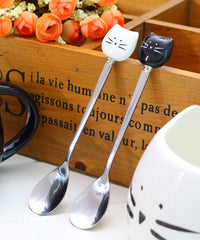 Ceramic cat-face handle spoon from Honbay set