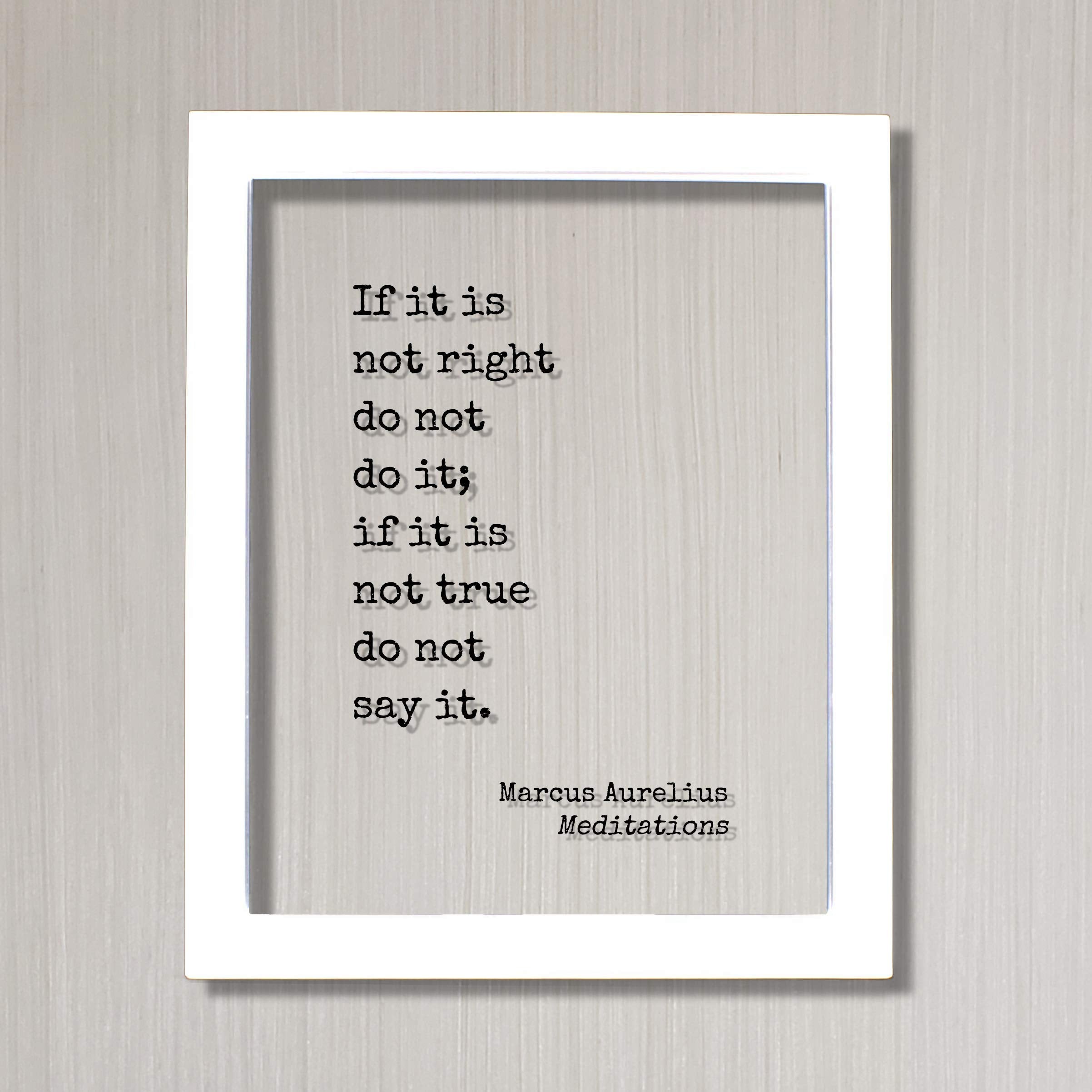 Floating Quote display with black text and see-through area
