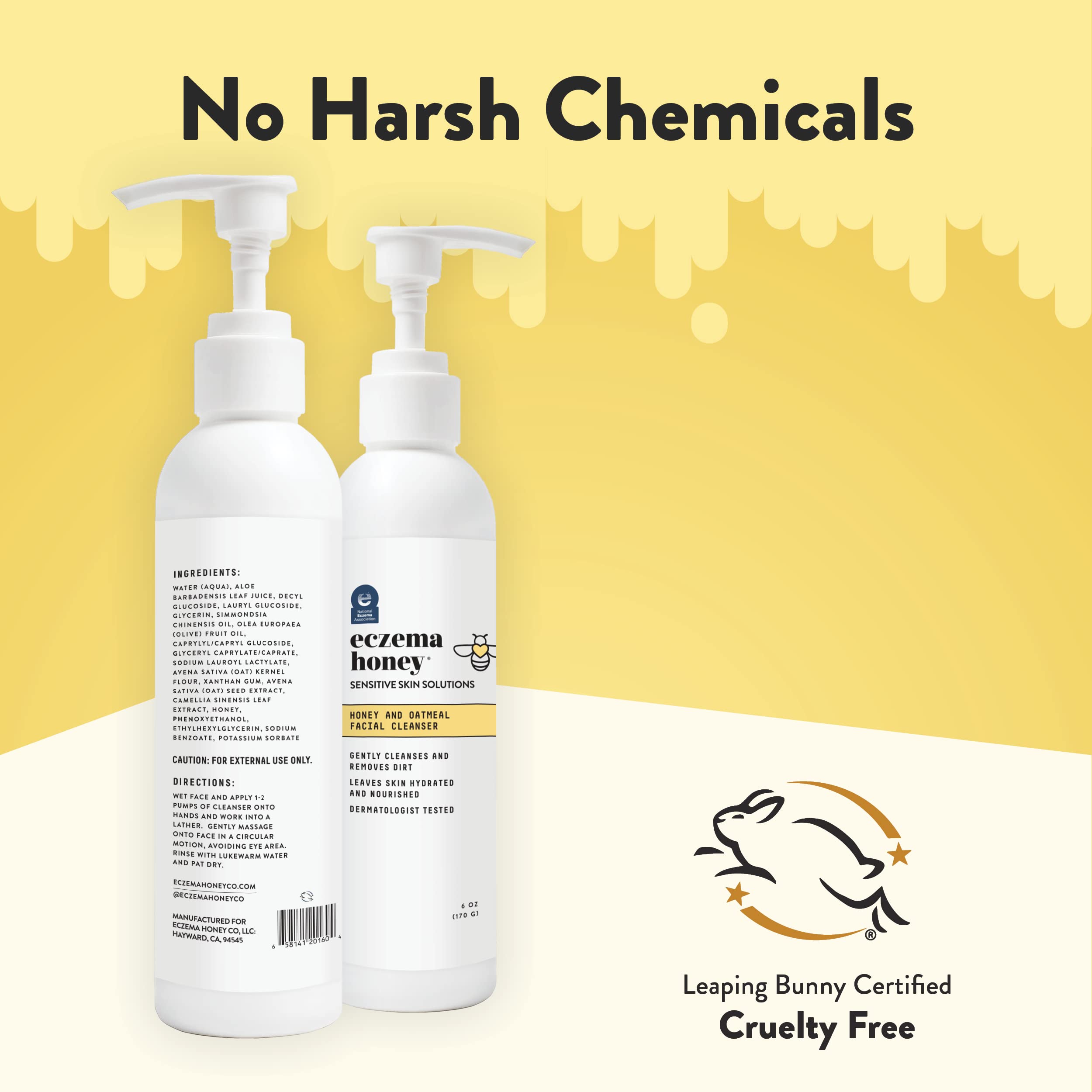 Honey aloe vera and green tea based cleanser for eczema