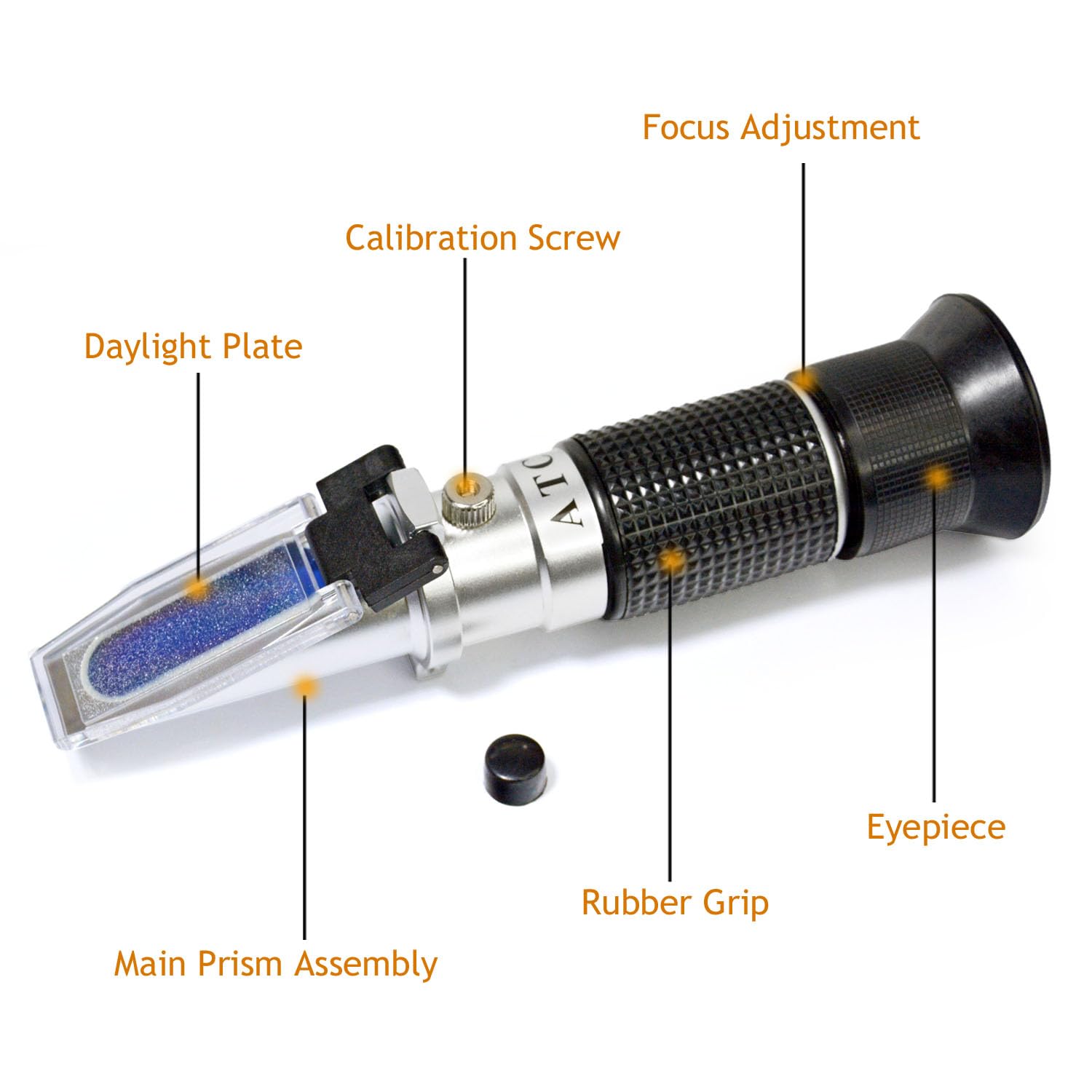 refractometer displaying honey moisture range 12-27 percent