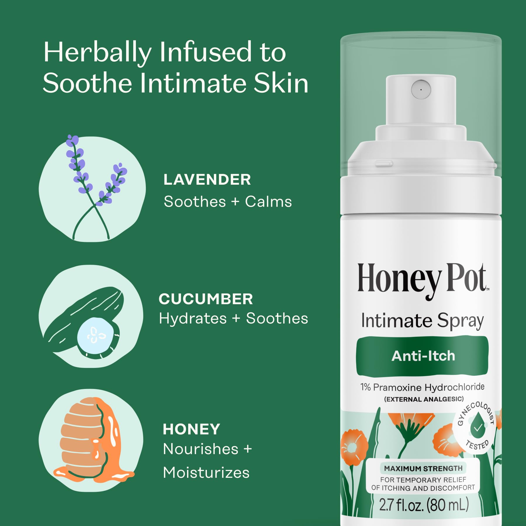 Aloe calendula pramoxine formula in feminine spray