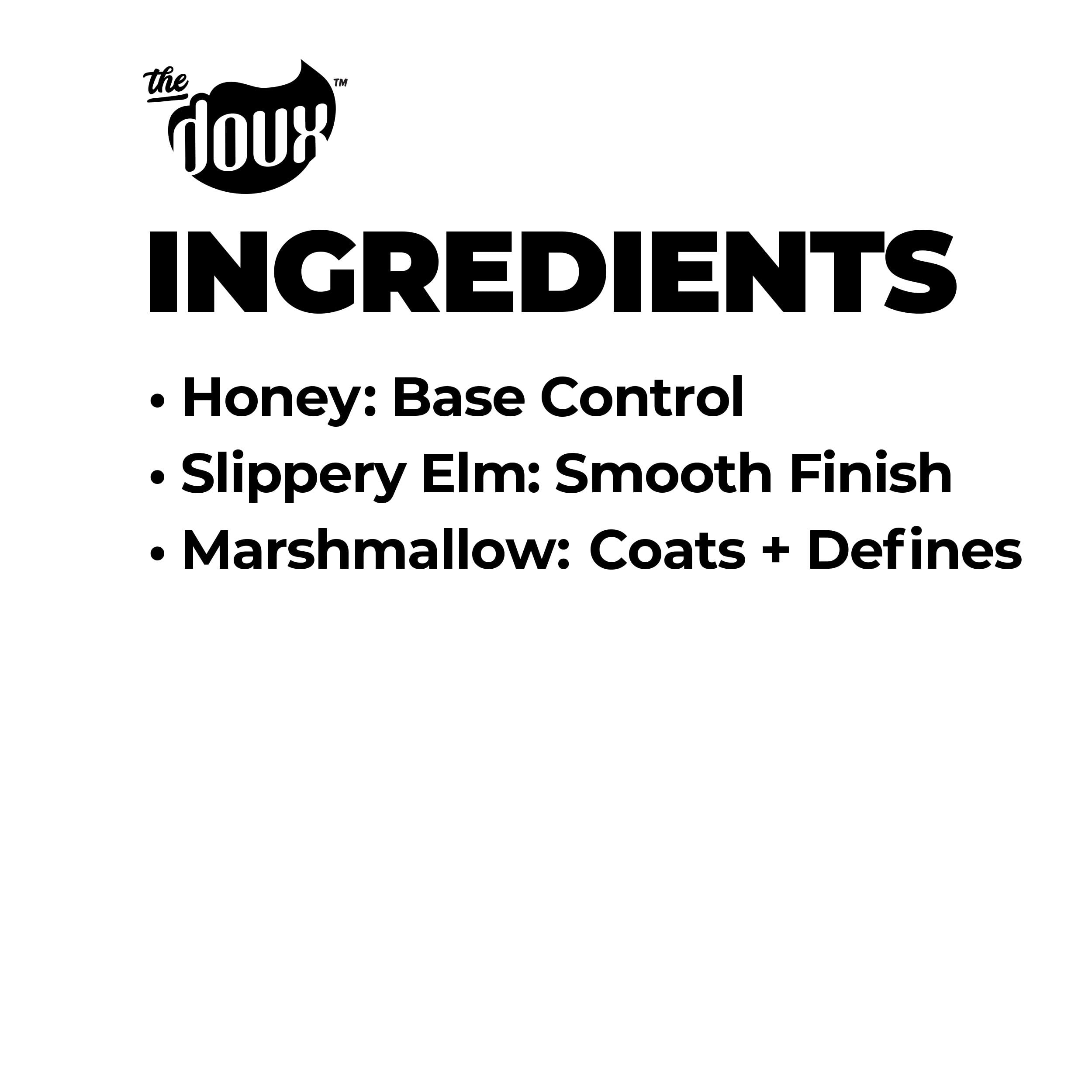 Doux base gel ingredients honey slippery elm marshmallow aloe