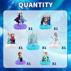 Double sided table decorations for Frozen party