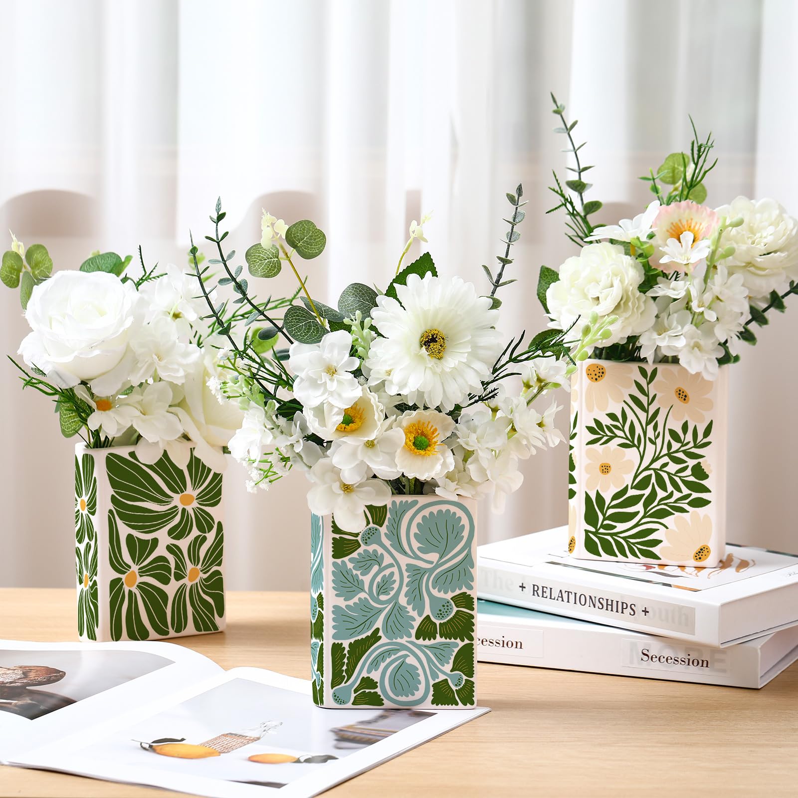 Book shaped ceramic vase 5.9 inch ceramic kit ready to paint