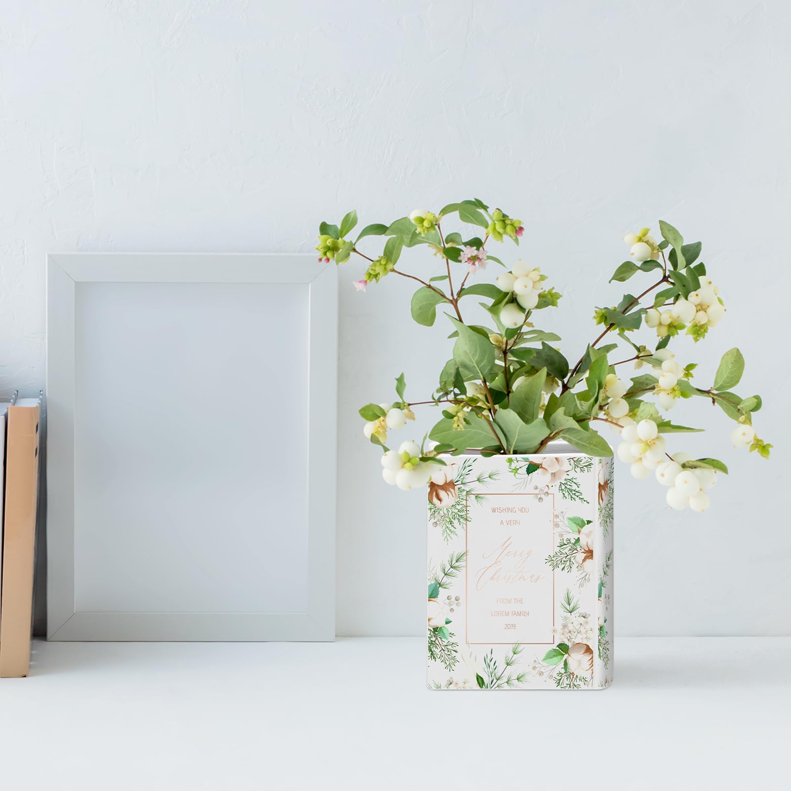 White ceramic book vase suitable for painting
