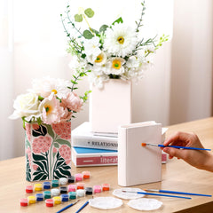 DIY ceramic vase kit paints brushes palette included