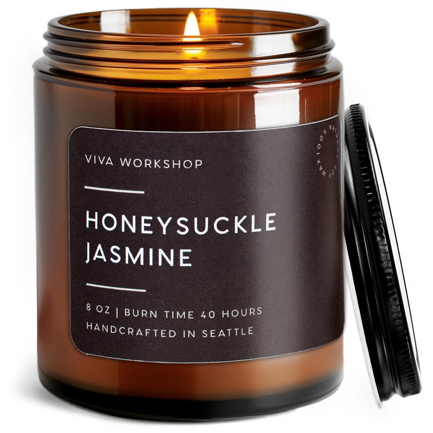 Honeysuckle Jasmine scented candle 8 oz soy wax jar