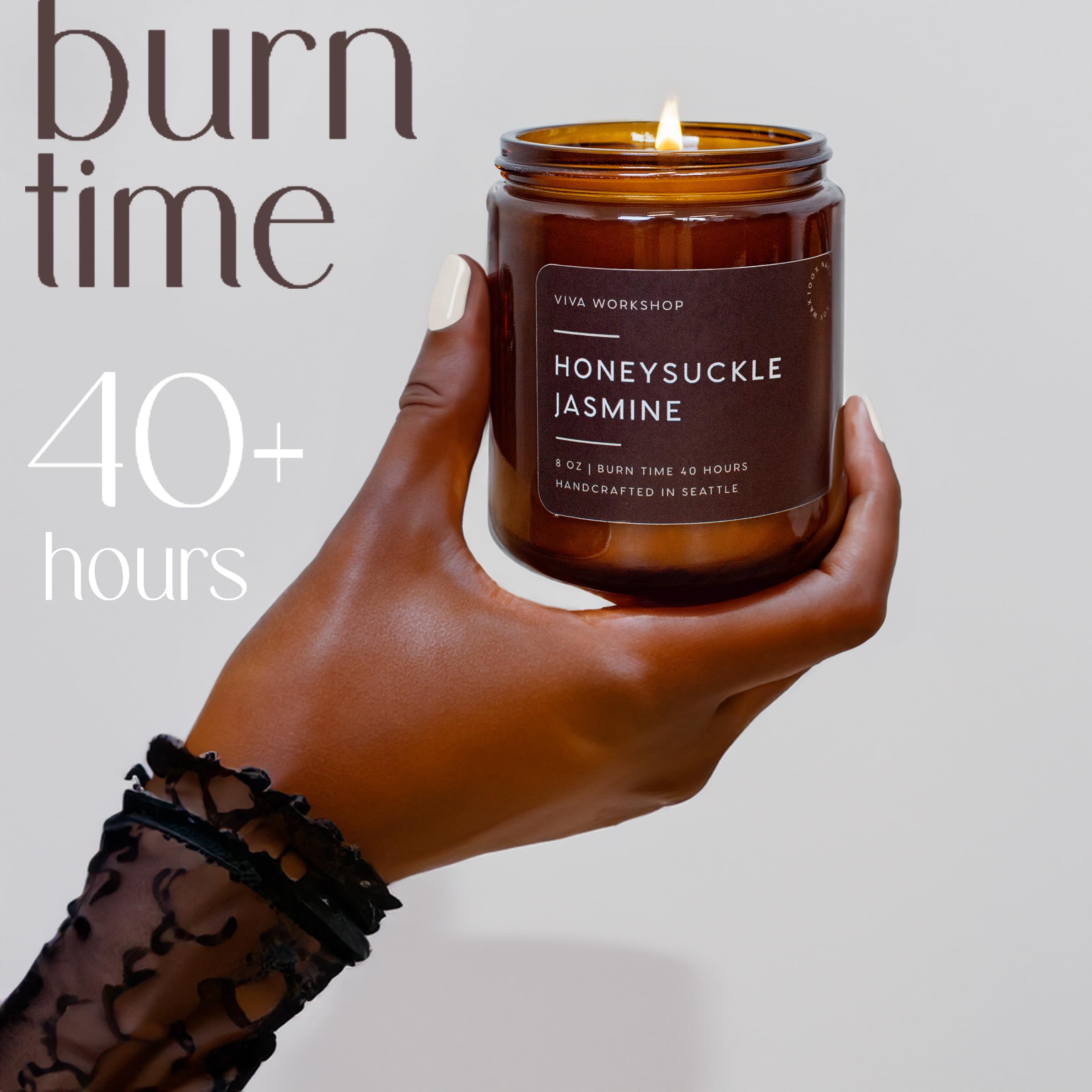Gift idea Honeysuckle Jasmine scented candle 8 oz