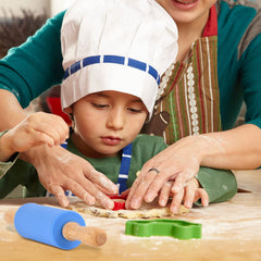 Mini silicone rolling pin for kids with wooden handle product photo