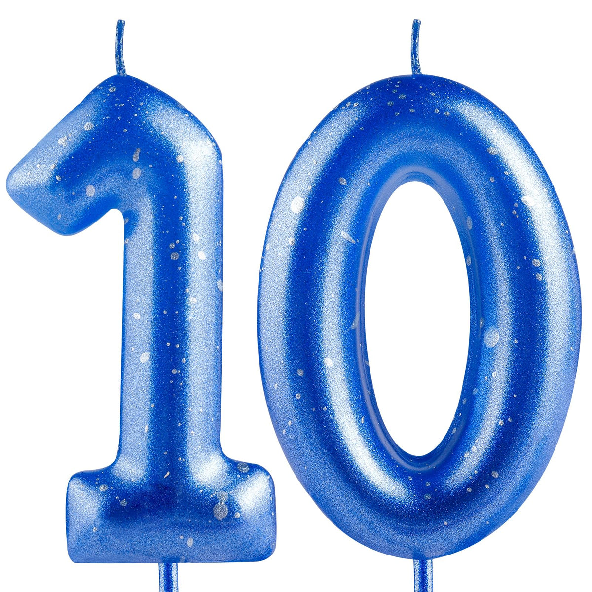 Hongplus blue number 10 birthday candles pair size about 5 cm