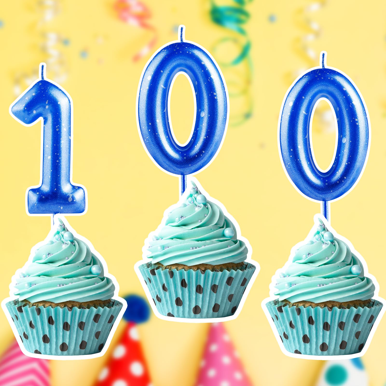 Blue theme cake topper candles for various occasions