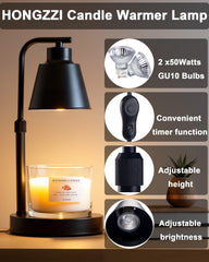 HONGZZI candle warmer lamp black timer on side angle