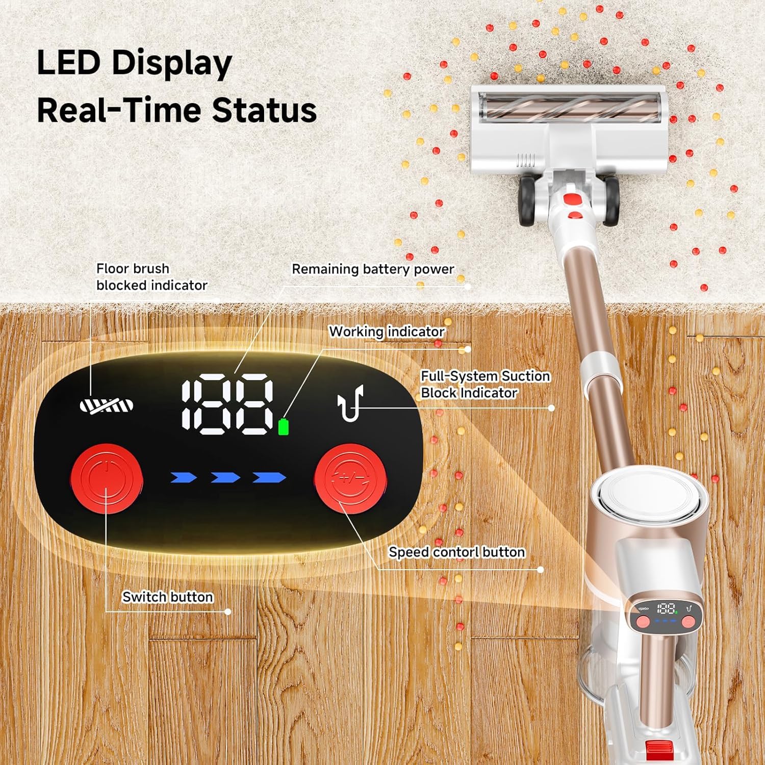 40KPa suction illustration for Honki vacuum cleaner