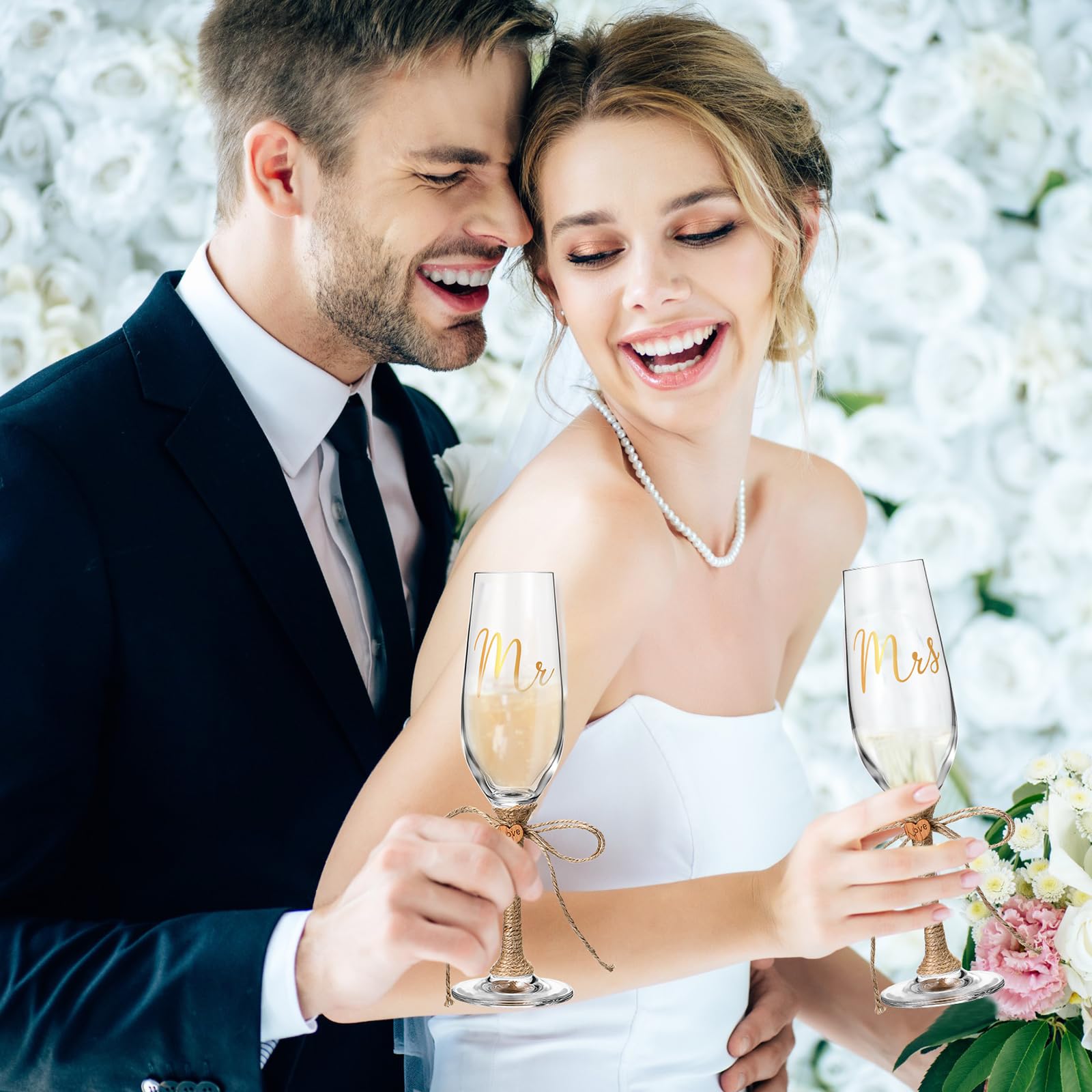 Honoson wedding set package includes champagne glasses