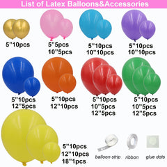 159pcs balloon arch kit latex and foil balloons