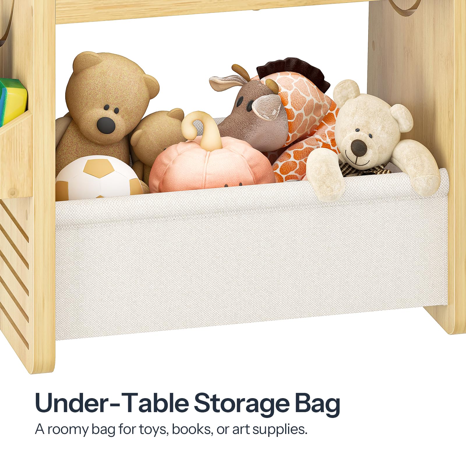 Two-sided flip tabletop in use HOOBRO toddler set