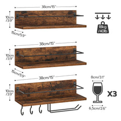 Wine glass rack with stemware hooks on HOOBRO rack