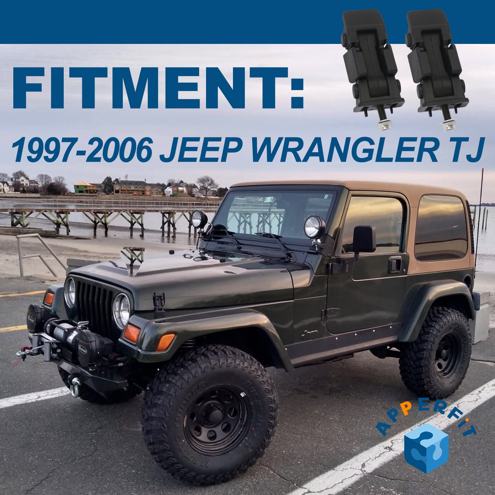 Black hood latch replacement for Wrangler TJ