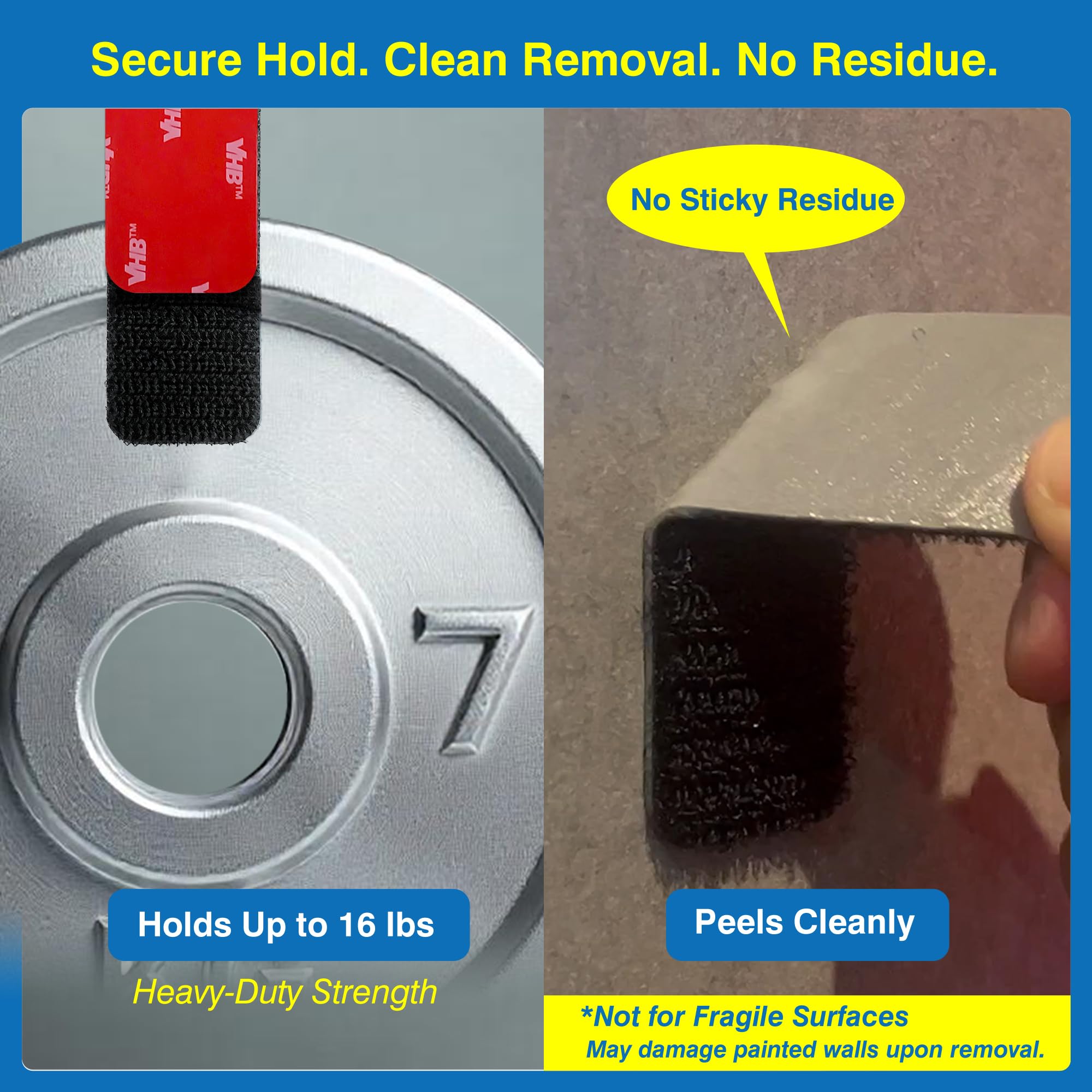 mounting on smooth surface using hook and loop strips example