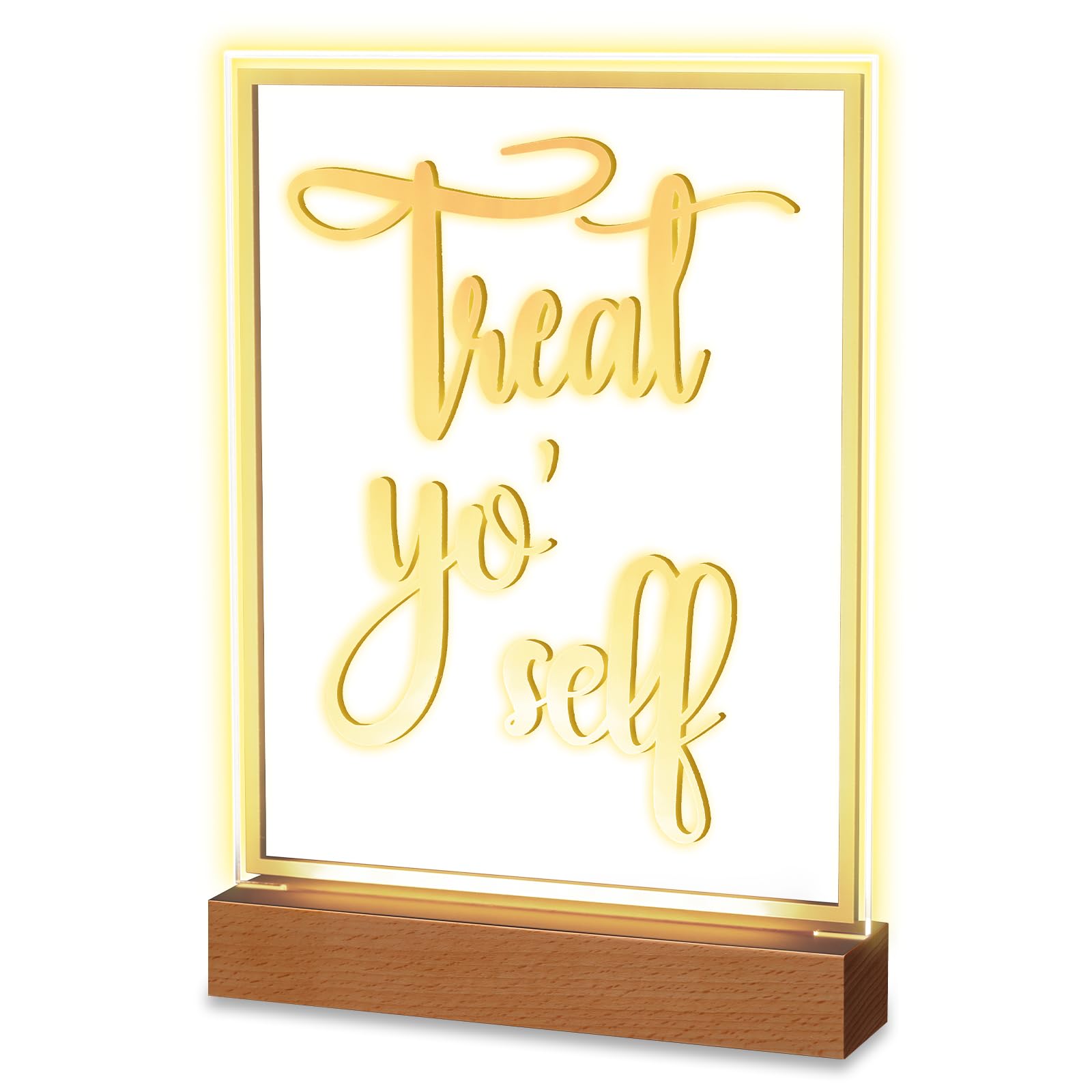 Hoolerry LED Acrylic Bar Table Sign on clear acrylic with white UV print