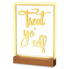Hoolerry LED Acrylic Bar Table Sign on clear acrylic with white UV print